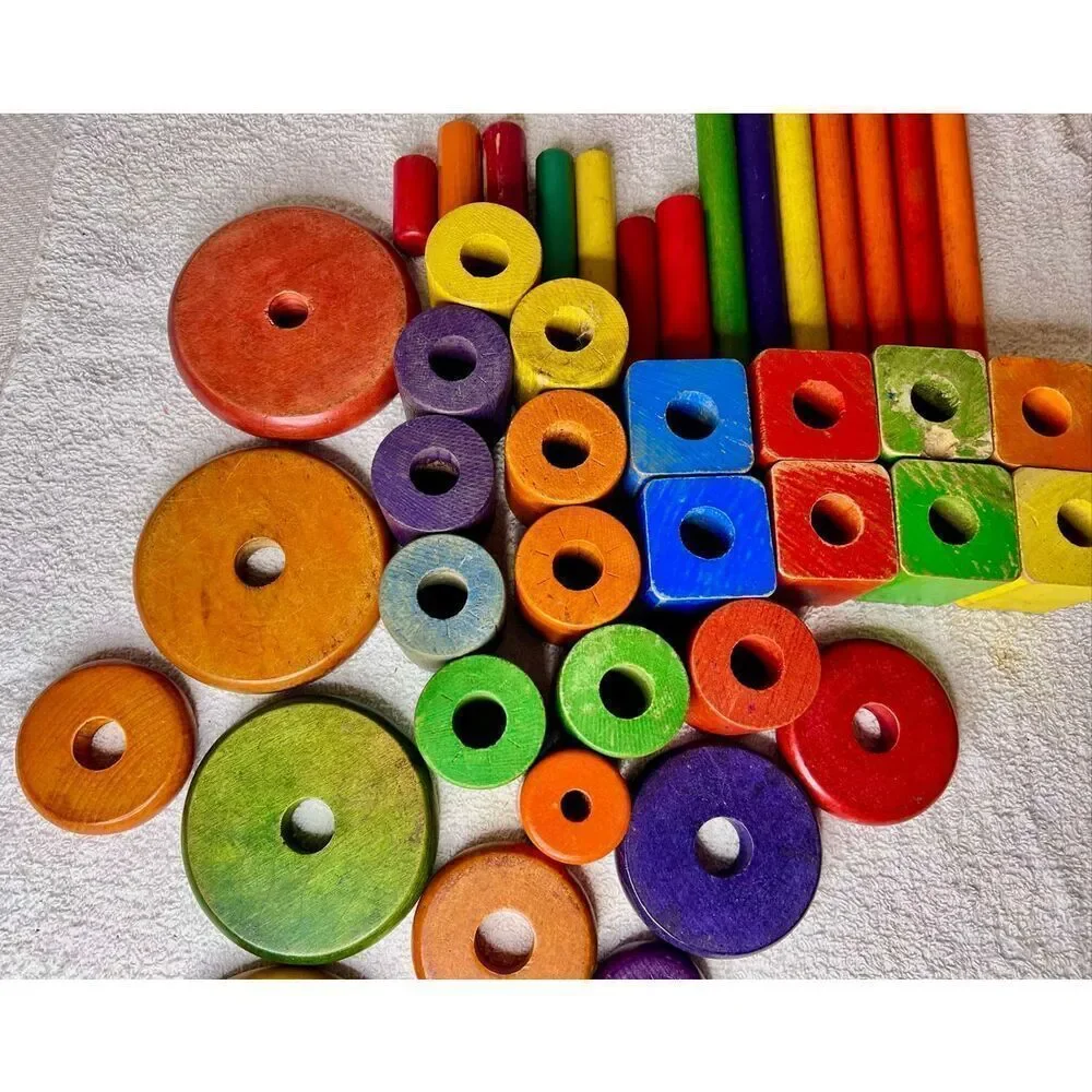 Collectible Set of Vintage Playskool COL-O-ROL BLOCKS